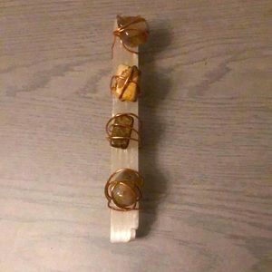 Selenite wand with crystals